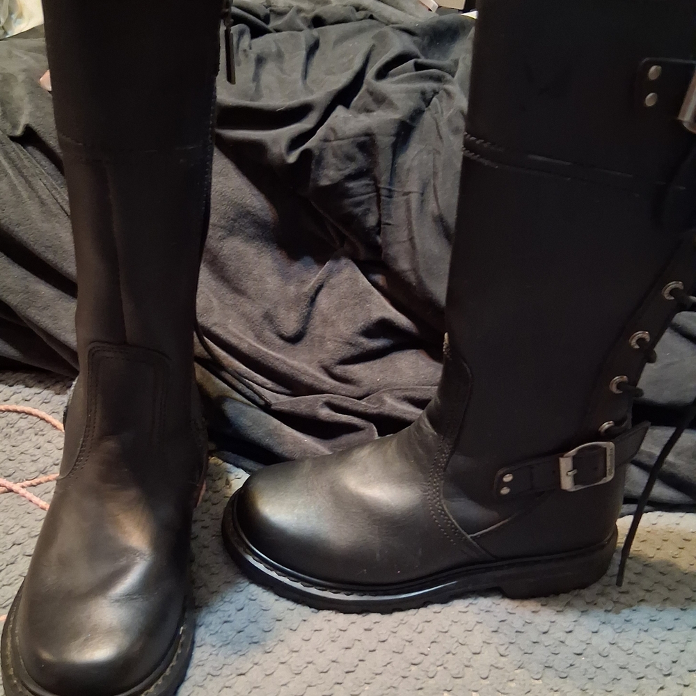Sleek Black Moto Boots